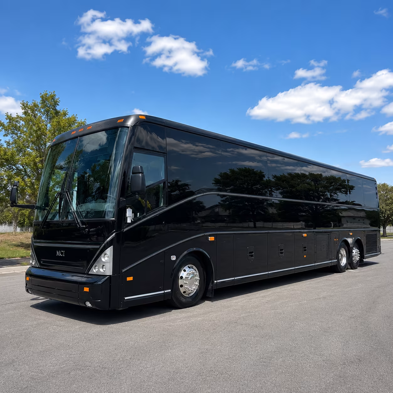 corporate event buses along the davis street tech corridor