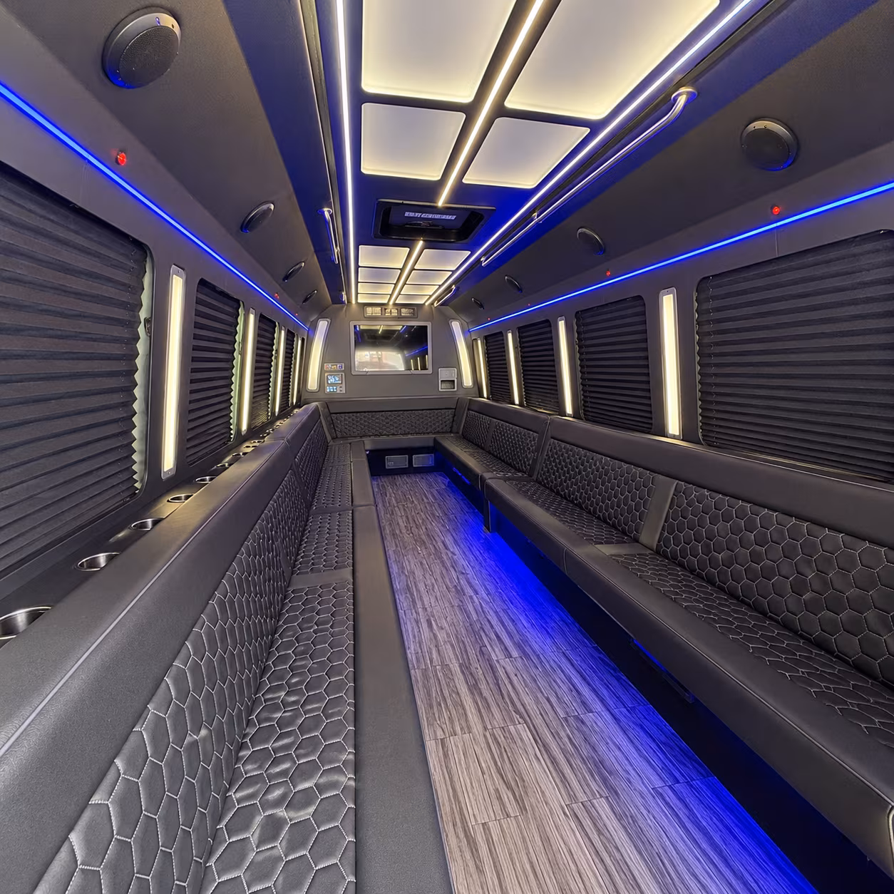 san leandro 30 passenger party bus interior