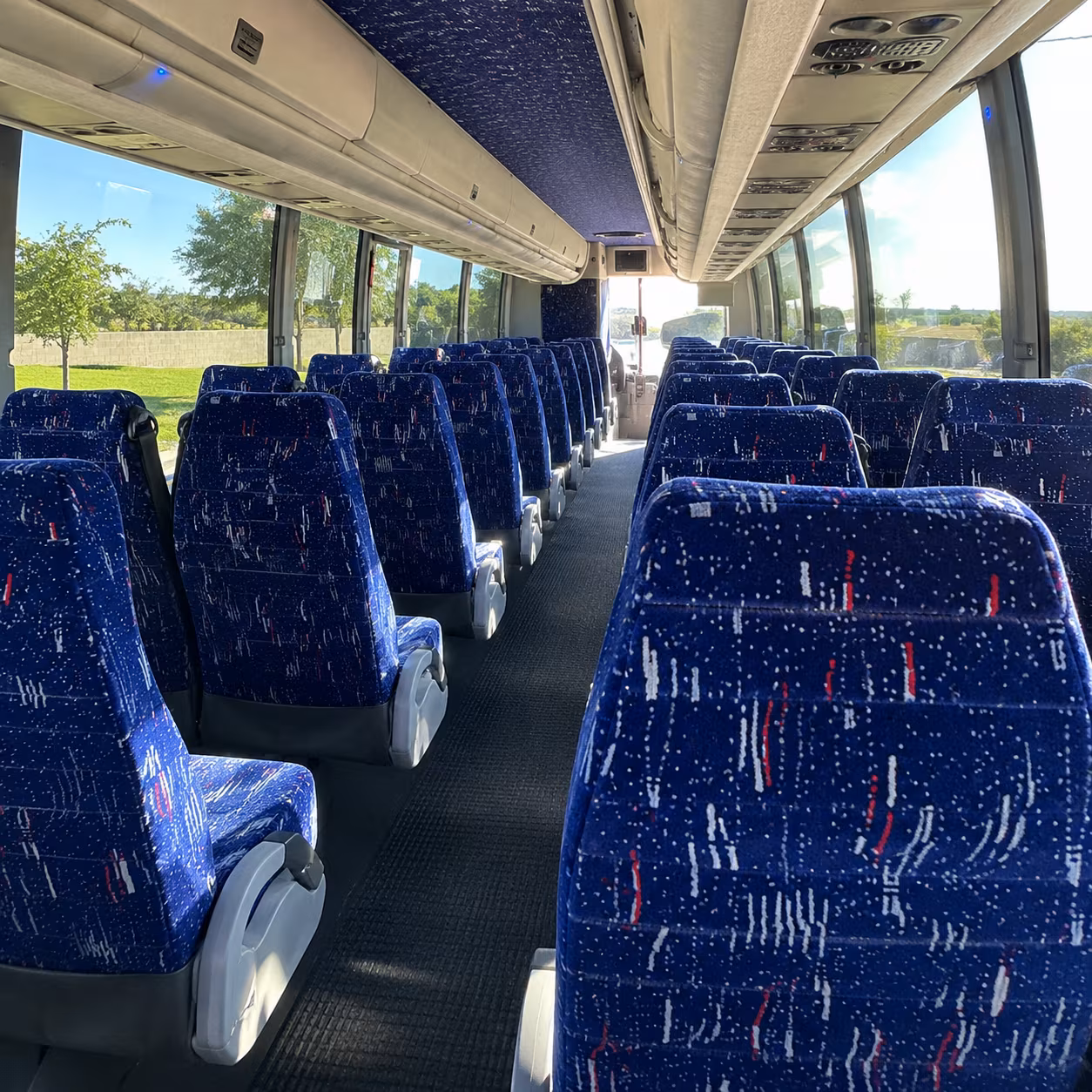 san leandro charter bus rental interior
